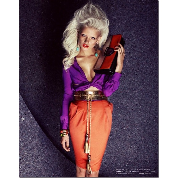 🏆Host Pick🏆Gucci Gld SnakeSkin Bamboo Waist Belt - Picture 3 of 8